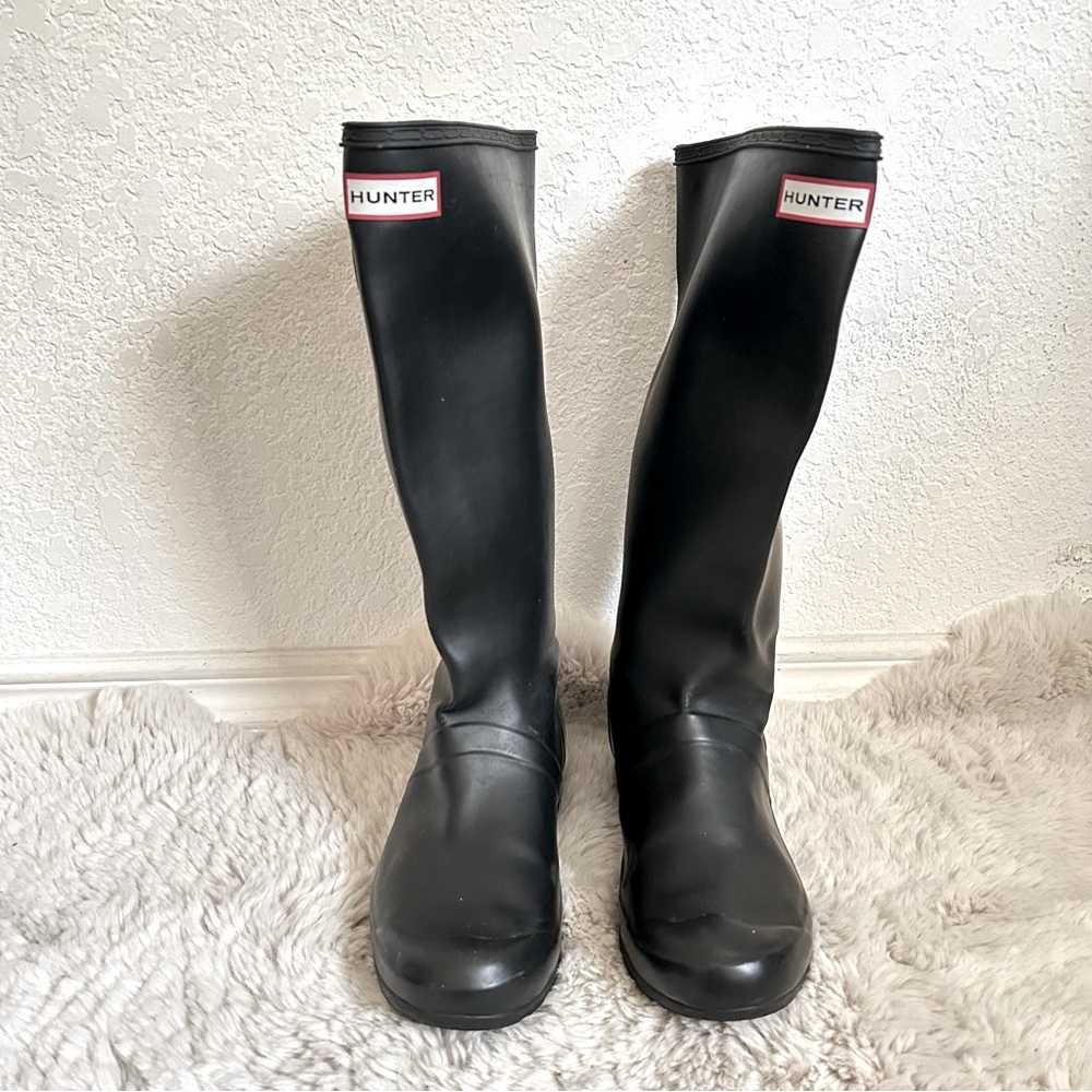 Hunter Black Tall Rain Boots